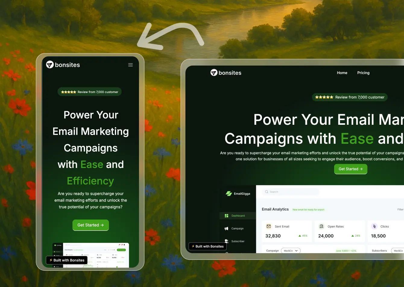 Fast and responsive website features